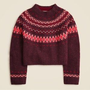 JCREW Women's Burgundy Patterned Sweater